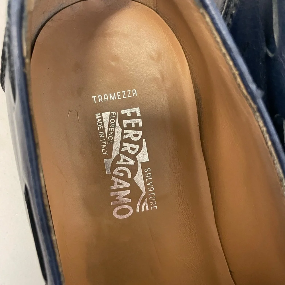 Salvatore Ferragamo Made in Italy Tassel Loafer‎ in Blue Size 10 1/2 EE $995